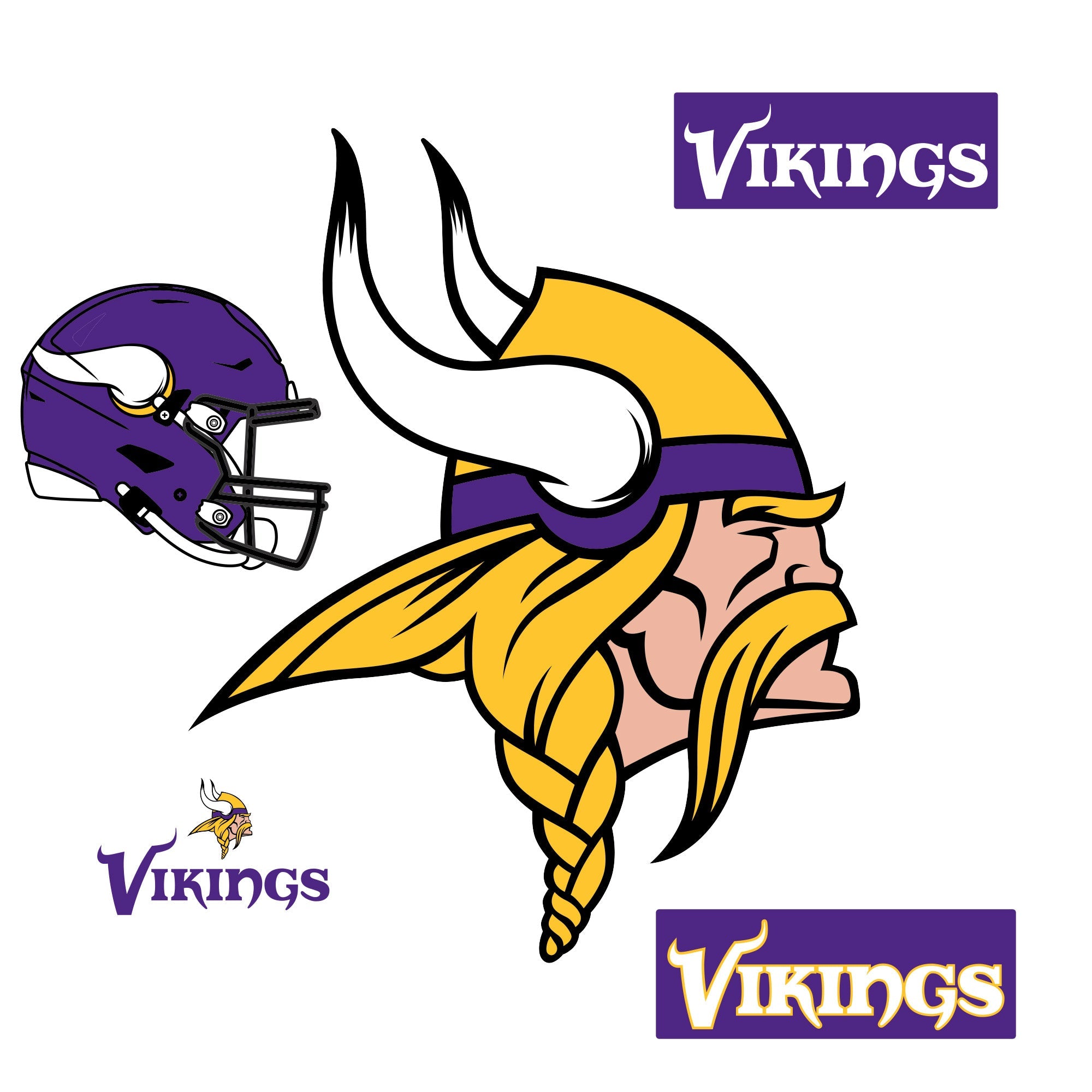 Minnesota Vikings - RealBig Logo Collection - Official NFL - Reusable Vinyl Wall Decals
