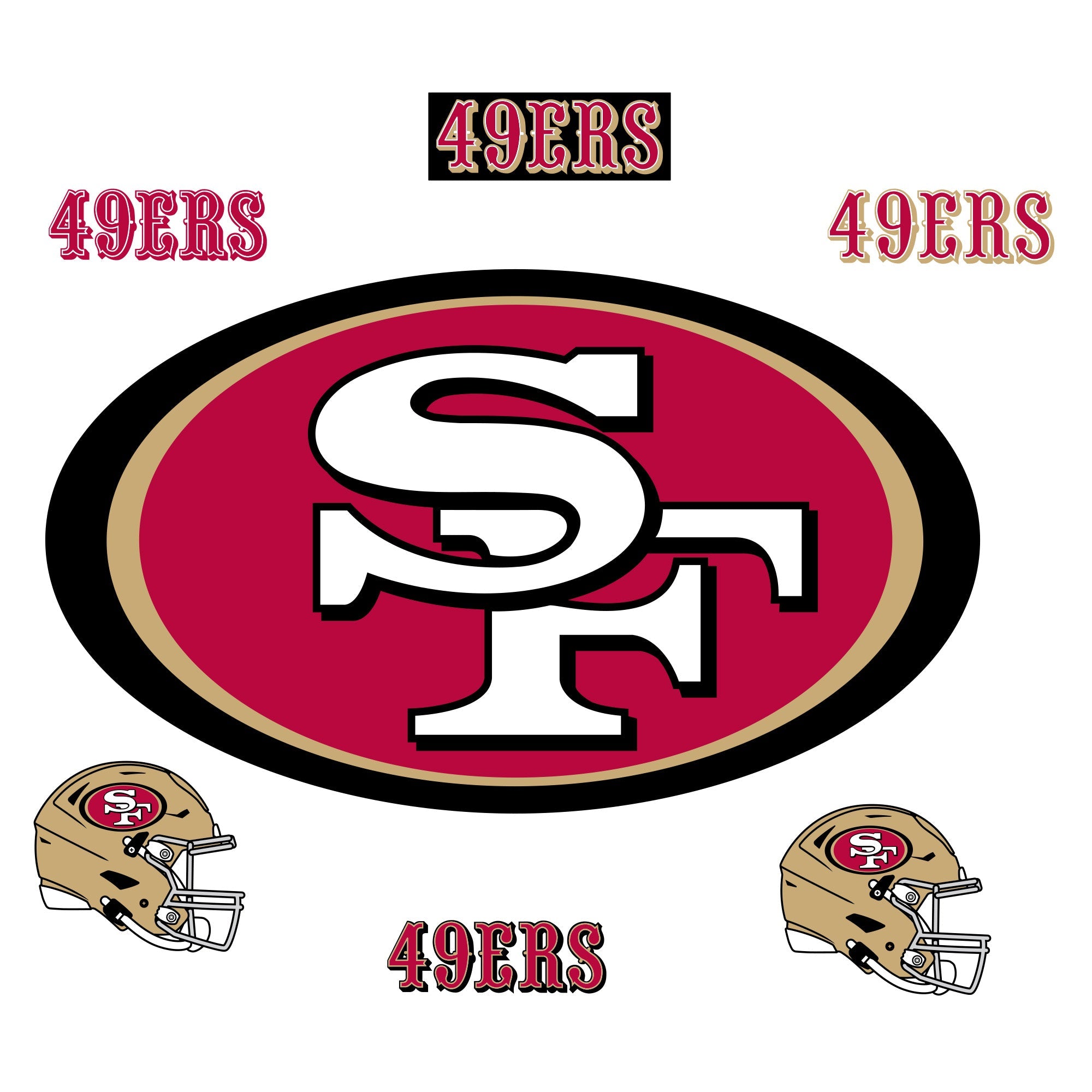 San Francisco 49ers - RealBig Logo Collection - Official NFL - Reusable Vinyl Wall Decals