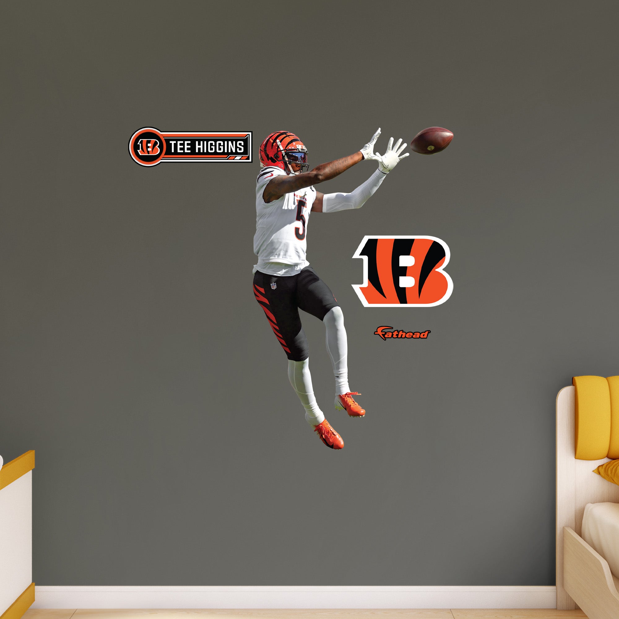Tee Higgins - RealBig Catch Collection - Official NFL - Cincinnati Bengals - Reusable Vinyl Wall Decals