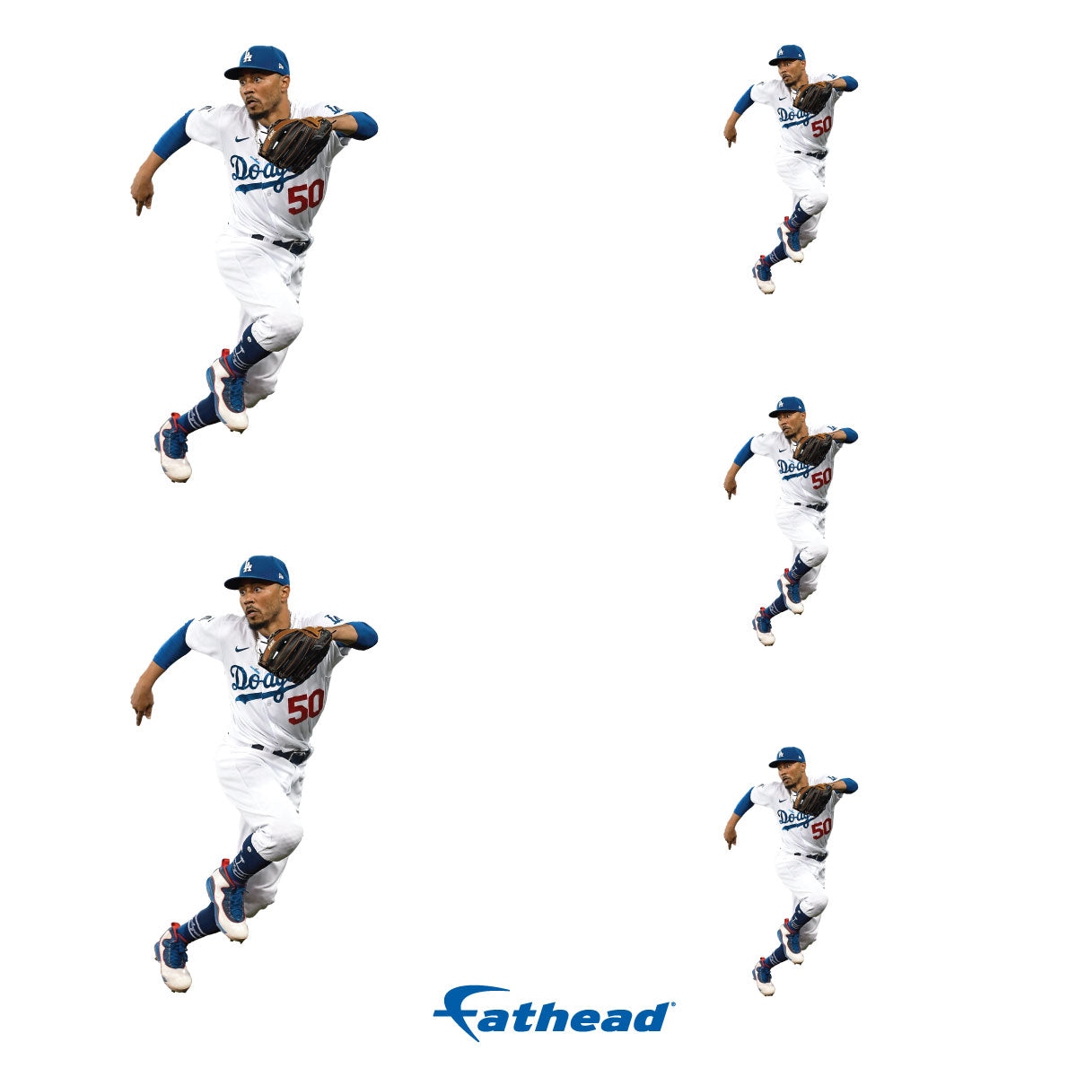 Mookie Betts - 5 Player Minis (Mixed Sizes) - Official MLB - Los Angeles Dodgers - Reusable Vinyl Decals