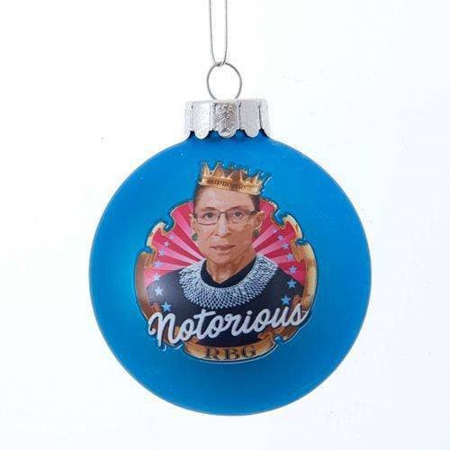 Kurt Adler - Notorious RBG - Ruth Bader Ginsburg Decal 3 1/7" Glass Ball Ornament