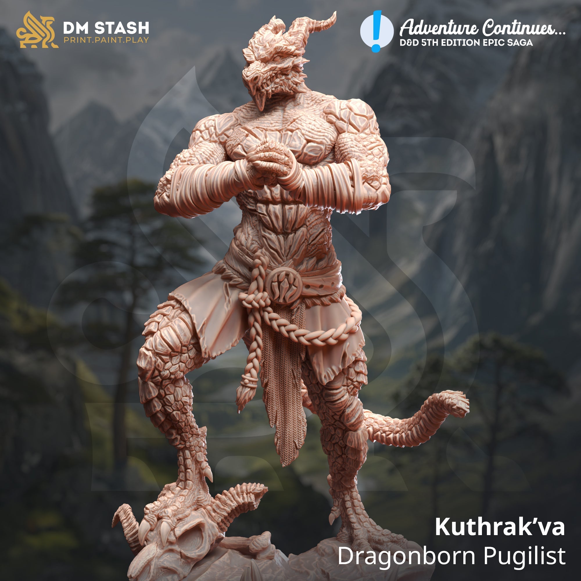Kuthrak'va, Dragonborn Pugilist (Male Dragonborn Fighter)