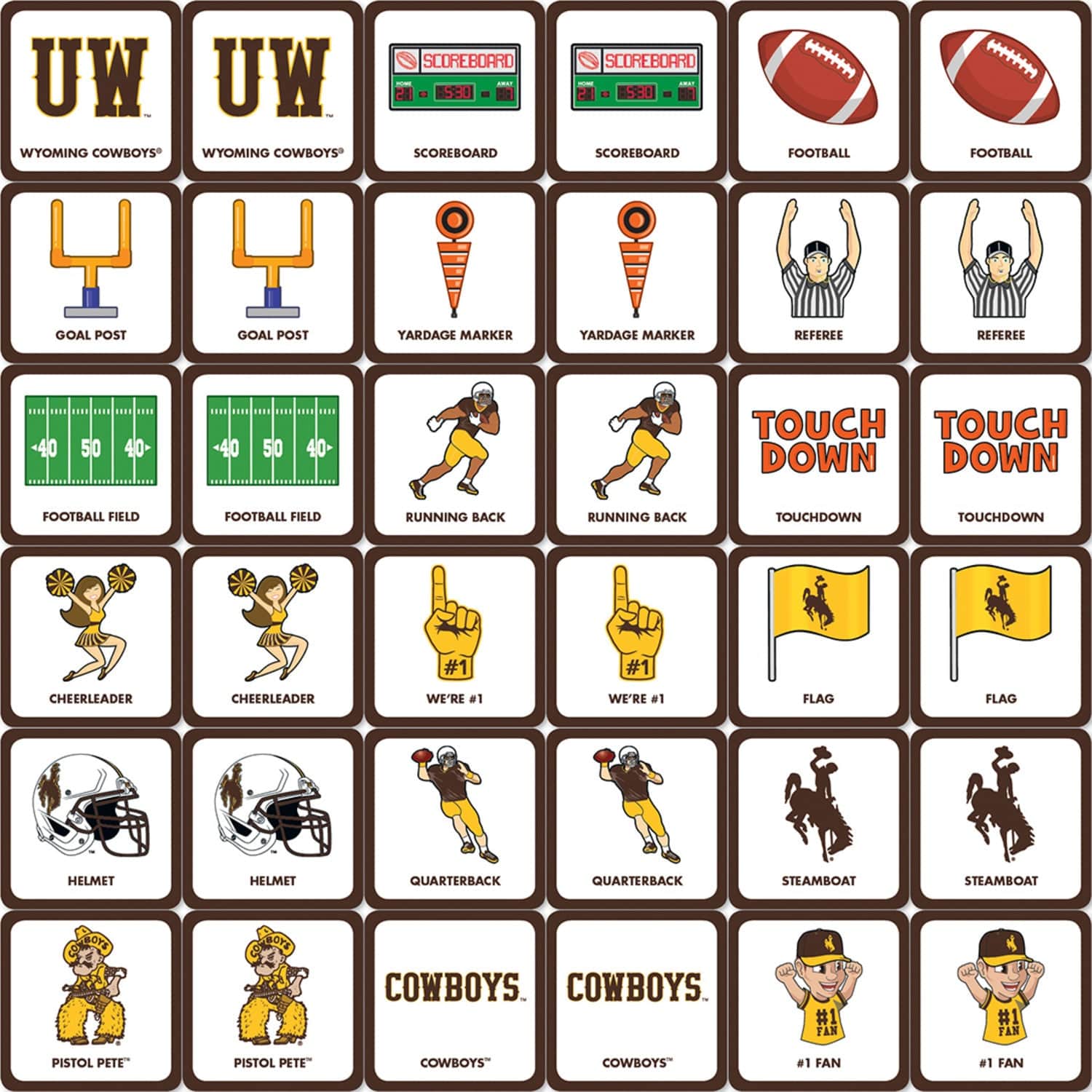 Wyoming Cowboys Matching Game