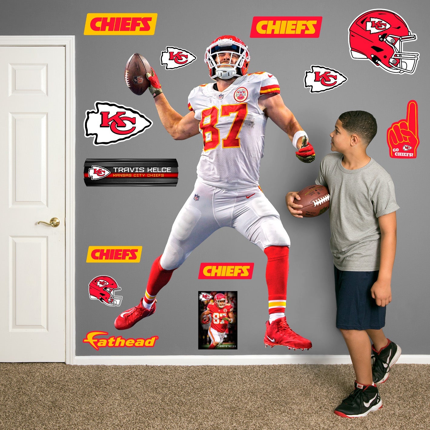 Travis Kelce - RealBig Spike Collection - Official NFL - Kansas City Chiefs - Reusable Vinyl Wall Decals