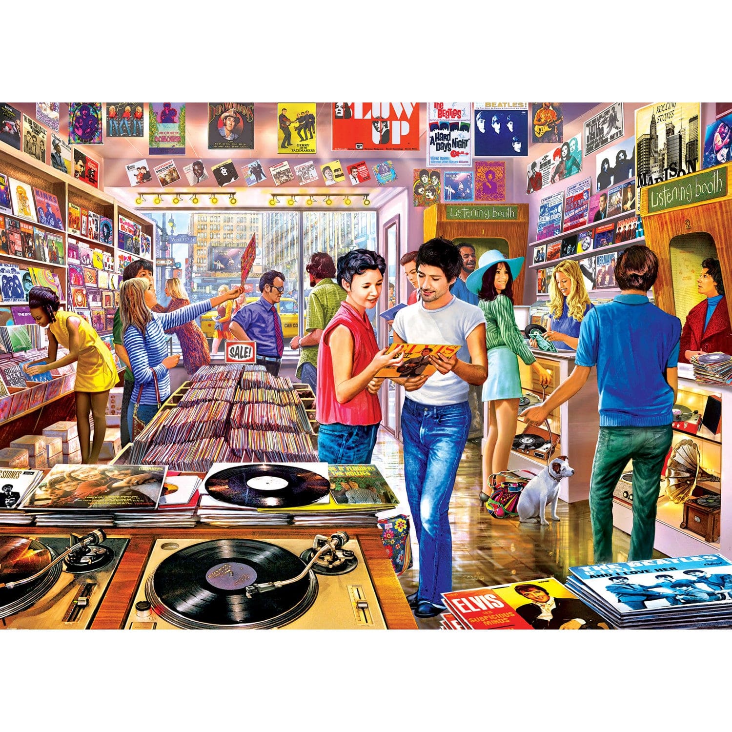 Flashbacks - Vintage Vinyl Records 1000 Piece Jigsaw Puzzle