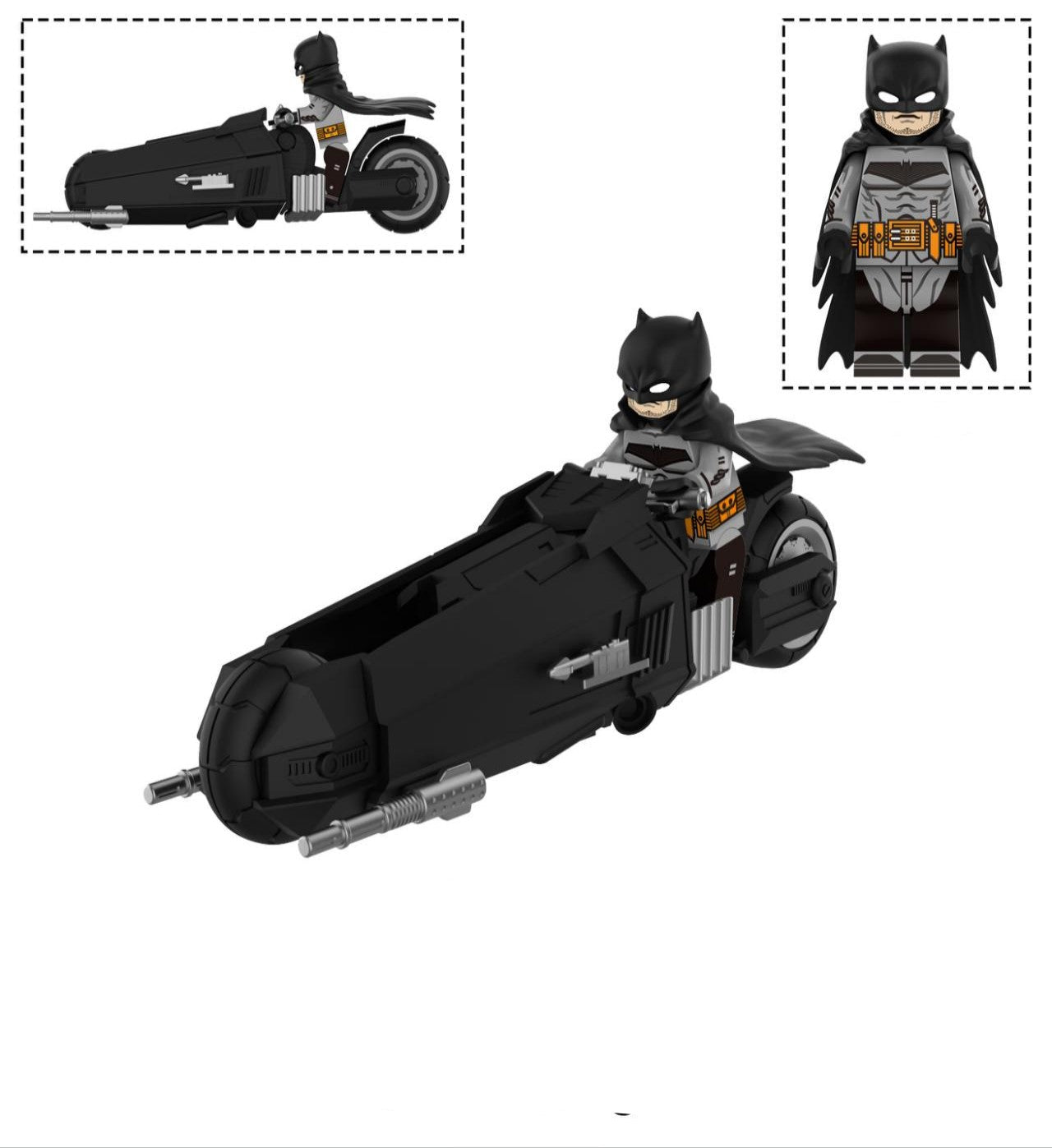 Batman Custom Minifigure with Bat Bike