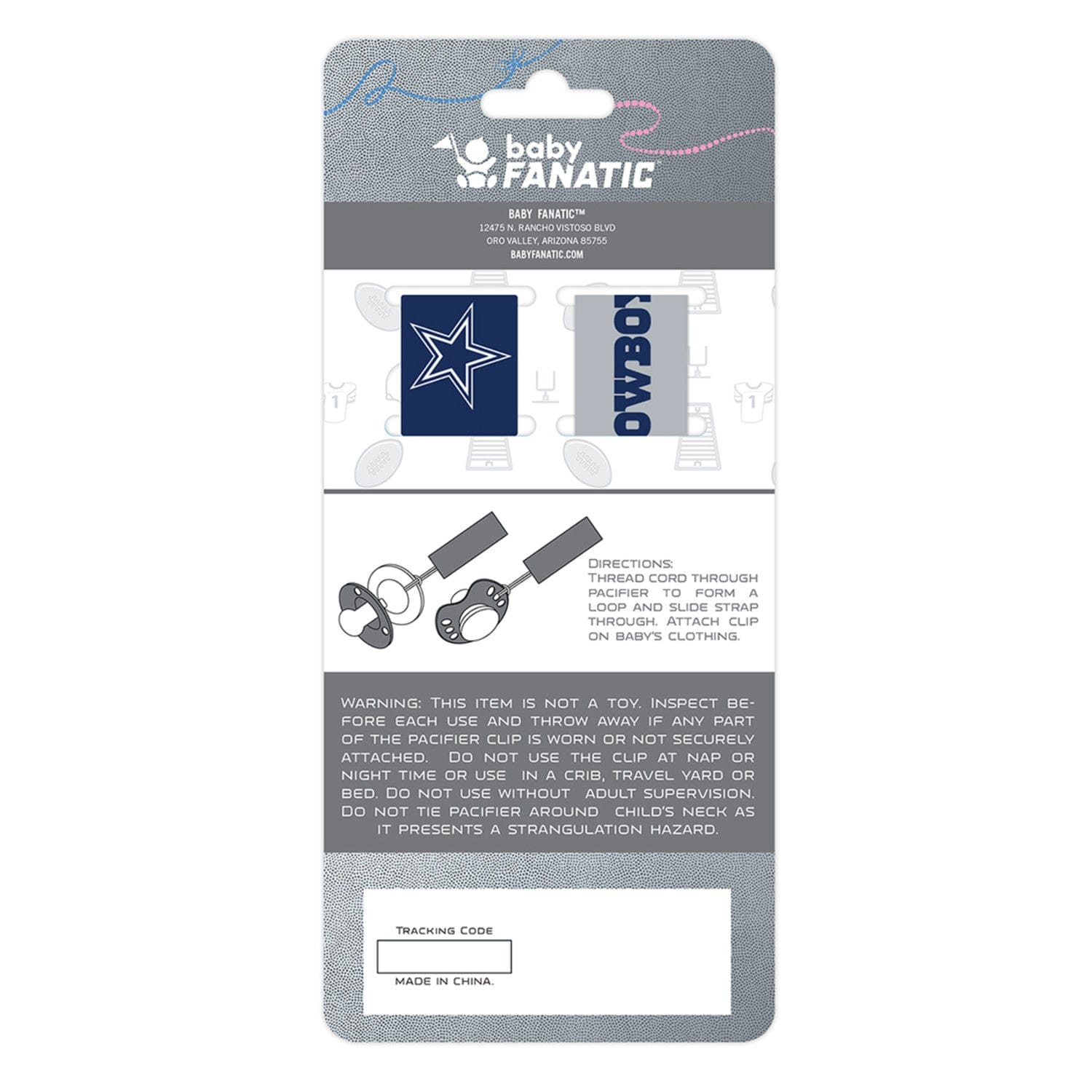 Dallas Cowboys - Pacifier Clip 2-Pack