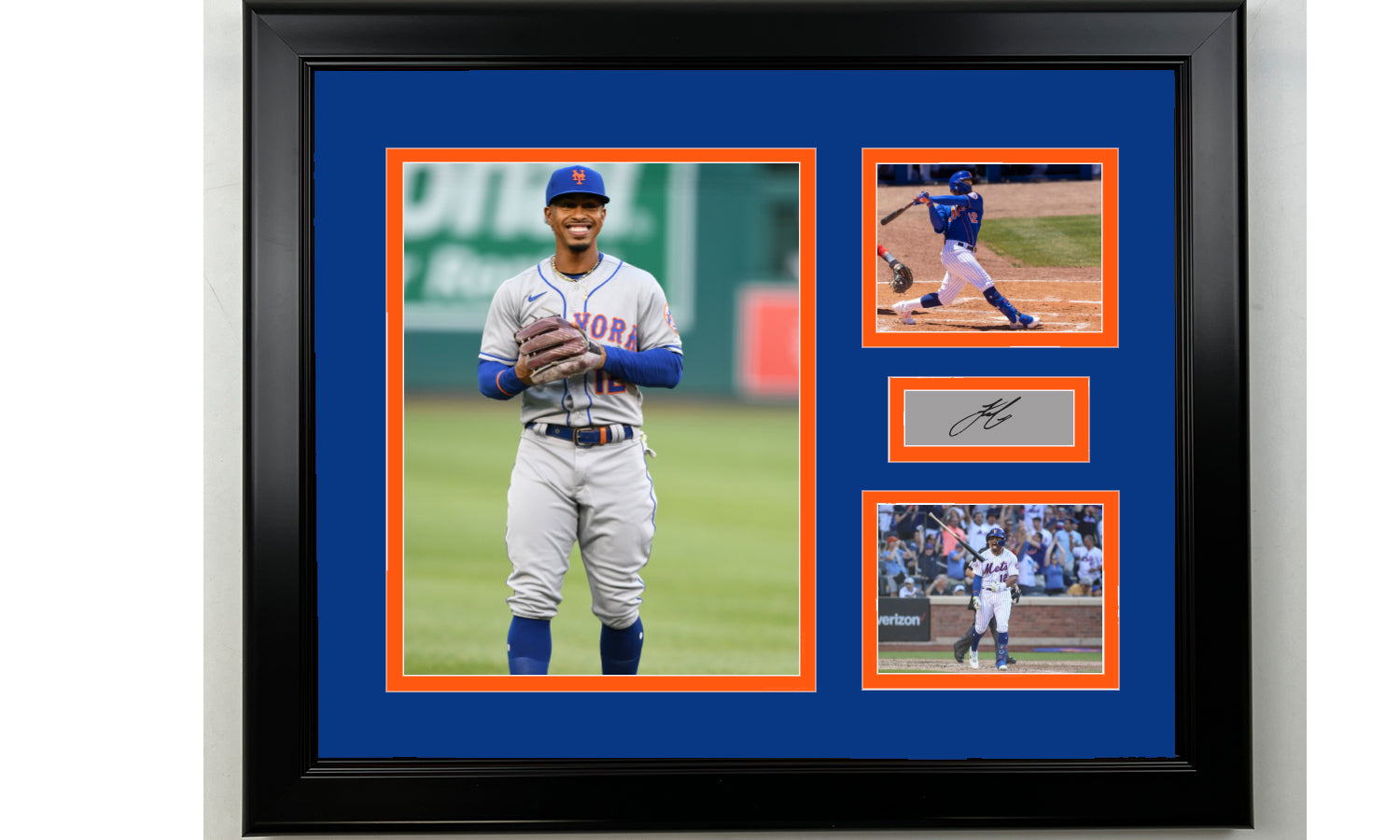 Framed Francisco Lindor New York Mets Facsimile Laser Engraved Signature Baseball 14x11 3 Photo Collage