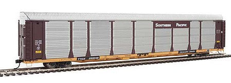 Walthers Proto 101345 HO Scale 89' Thrall Bi-Level Auto Carrier - Ready To Run -- Southern Pacific(TM) Rack, TTGX Flatcar #255048 (Boxcar Red, silver; yellow