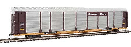 Walthers Proto 101346 HO Scale 89' Thrall Bi-Level Auto Carrier - Ready To Run -- Southern Pacific(TM) Rack, TTGX Flatcar #255103 (Boxcar Red, silver; yellow