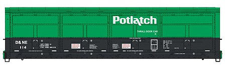 Walthers Proto 101930 HO Scale 56' Thrall All-Door Boxcar - Ready to Run -- Potlatch #114 (2-Tone Green)