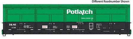 Walthers Proto 101931 HO Scale 56' Thrall All-Door Boxcar - Ready to Run -- Potlatch #121 (2-Tone Green)