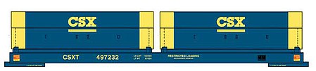 Walthers Proto 105242 HO Scale 50' Evans Cushion Coil Car - Ready to Run -- CSX #497232 (Angled Hoods, blue, yellow)