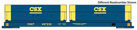 Walthers Proto 105244 HO Scale 50' Evans Cushion Coil Car - Ready to Run -- CSX #497262 (Angled Hoods, blue, yellow)