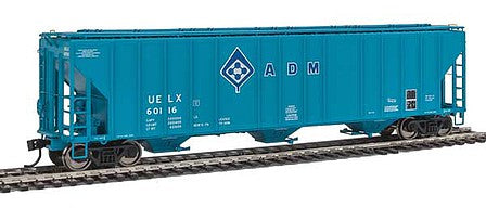 Walthers Proto 106143 HO Scale 55' Evans 4780 Covered Hopper - Ready To Run -- Archer-Daniels-Midland UELX #60116 (blue, molecule logo)