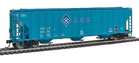 Walthers Proto 106144 HO Scale 55' Evans 4780 Covered Hopper - Ready To Run -- Archer-Daniels-Midland UELX #60120 (blue, molecule logo)