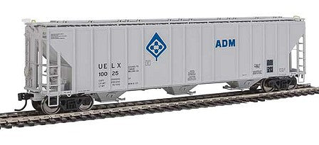 Walthers Proto 106148 HO Scale 55' Evans 4780 Covered Hopper - Ready To Run -- Archer-Daniels-Midland UELX #10025 (gray, molecule logo)