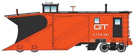 Walthers Proto 110025 HO Scale Russell Snowplow - Ready to Run -- Grand Trunk Western #55461 (red, black)