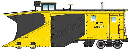Walthers Proto 110027 HO Scale Russell Snowplow - Ready to Run -- Penn Central #60007 (yellow, black)