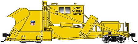 Walthers Proto 110120 HO Scale Jordan Spreader - Ready to Run -- Chicago & North Western(TM)-Union Pacific(R) X11961 (yellow)