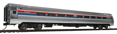 Walthers Proto 11200 HO Scale 85' Amfleet I 84-Seat Coach - Ready to Run -- Amtrak(R) (Phase II, Wide red & blue Stripes)
