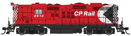 Walthers Proto 42701 HO Scale EMD GP9 Phase II - LokSound 5 Sound and DCC -- Canadian Pacific CPR #8613 (Action Red, white, black; Multimark Logo)
