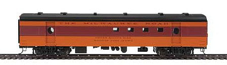 Walthers Proto 9080 HO Scale 63' Milwaukee Road Railway Post Office - Ready to Run -- Twin Cities Hiawatha - Milwaukee Road (orange, maroon, black; Decals)