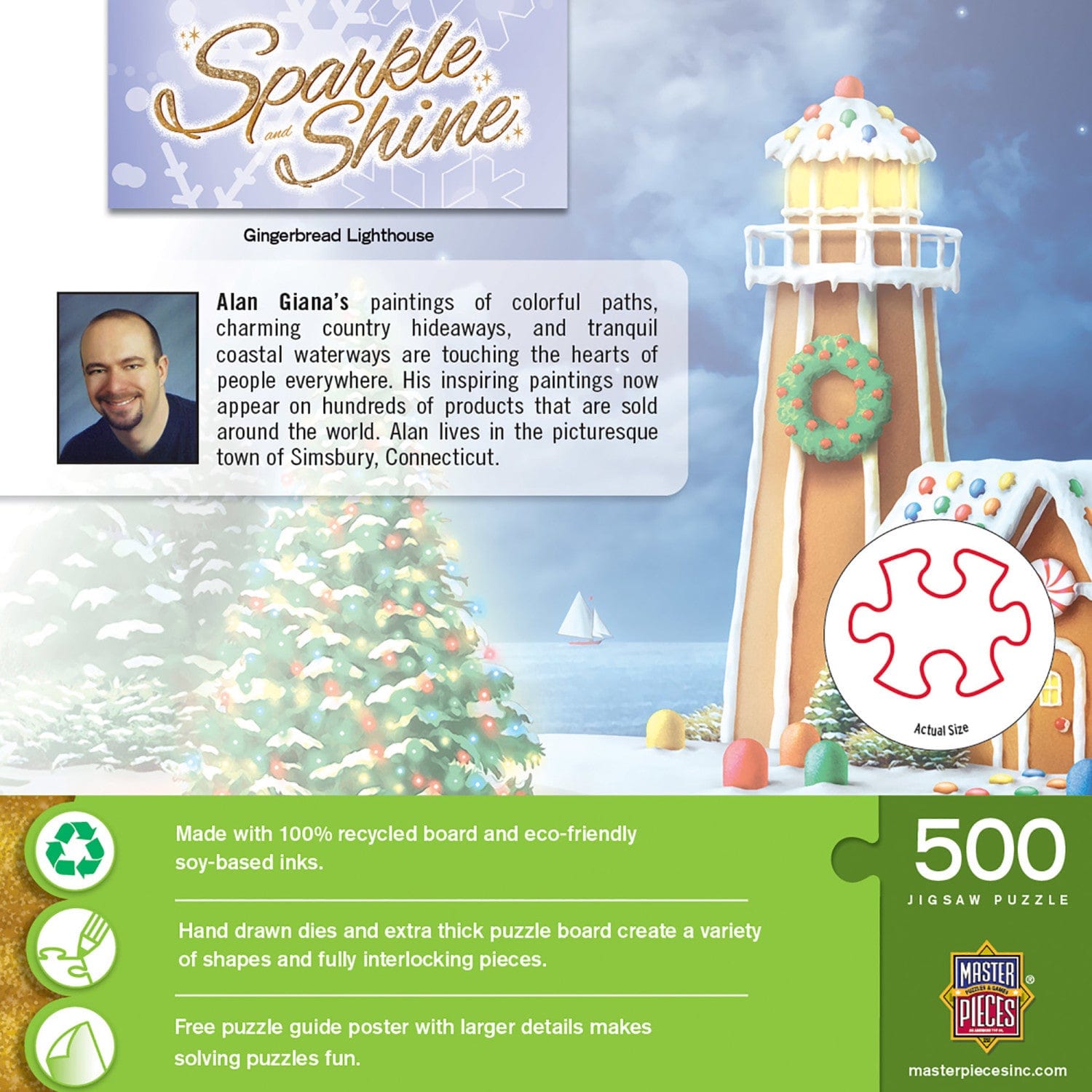 Gingerbread Lighthouse  Glitter 500 pc