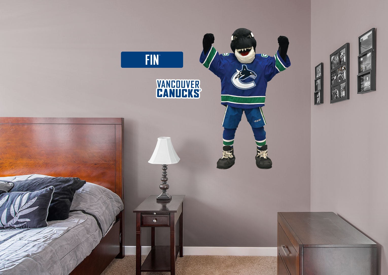 Fin Mascot - RealBig Collection - Official NHL - Vancouver Canucks - Reusable Vinyl Wall Decals