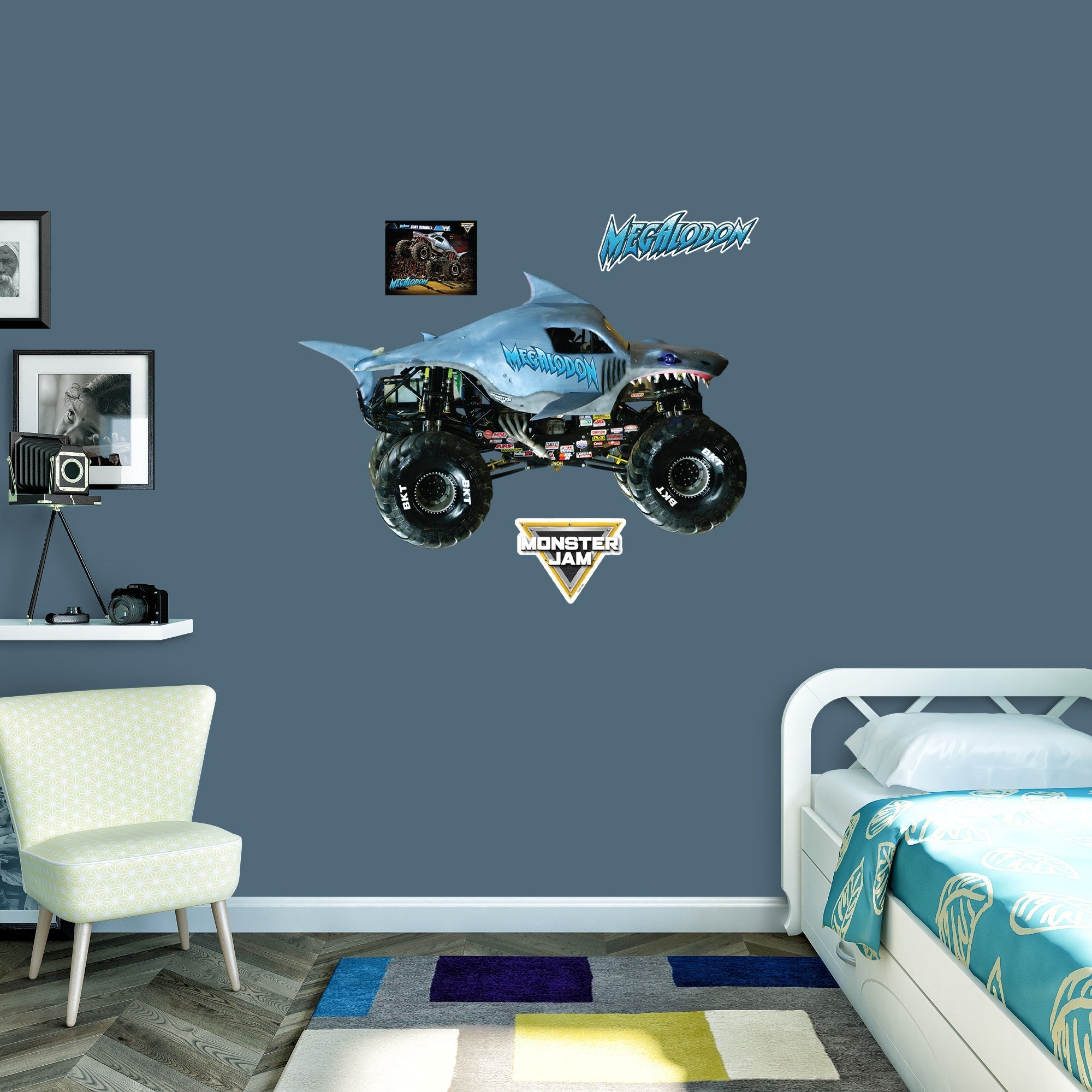 Megalodon - Monster Jam - RealBig Collection - Official Monster Jam - Reusable Vinyl Wall Decals
