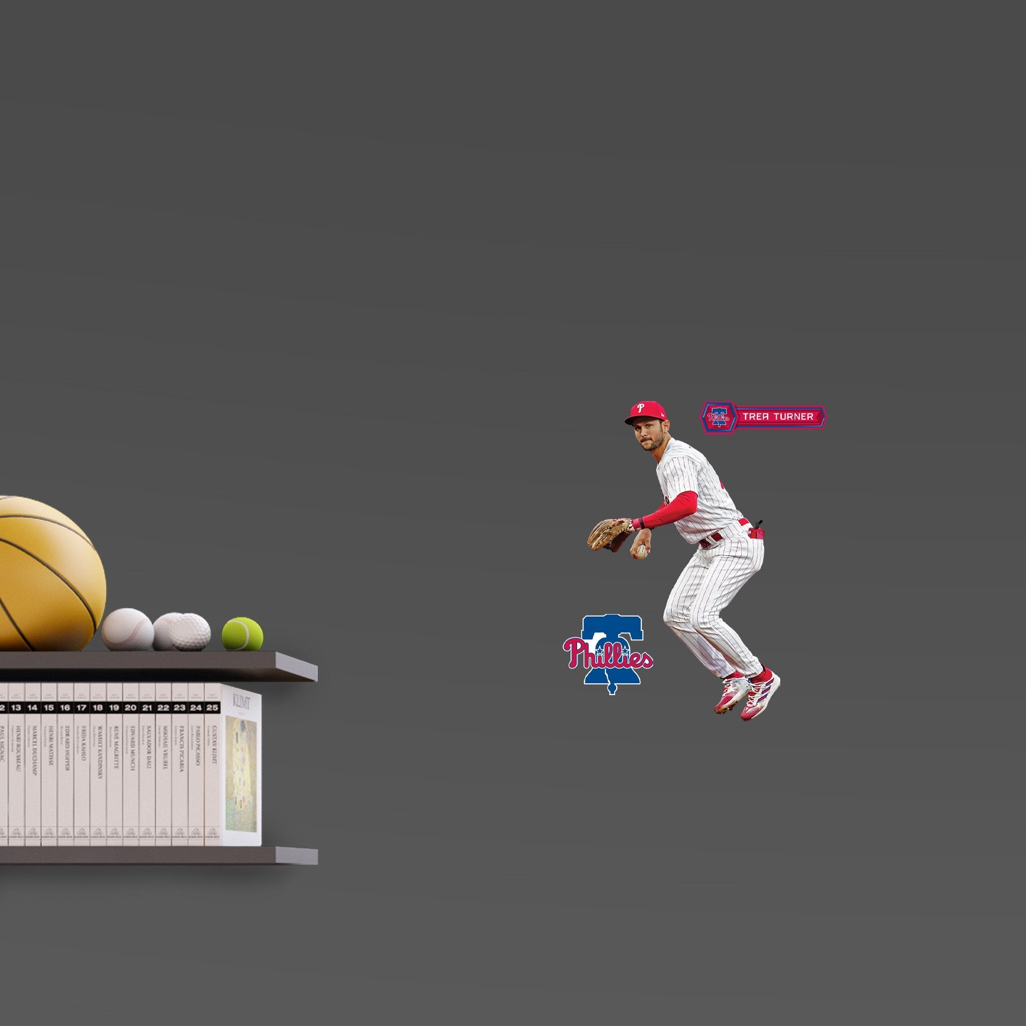 Trea Turner - RealBig Fielding Collection - Official MLB - Philadelphia Phillies - Reusable Vinyl Wall Decals