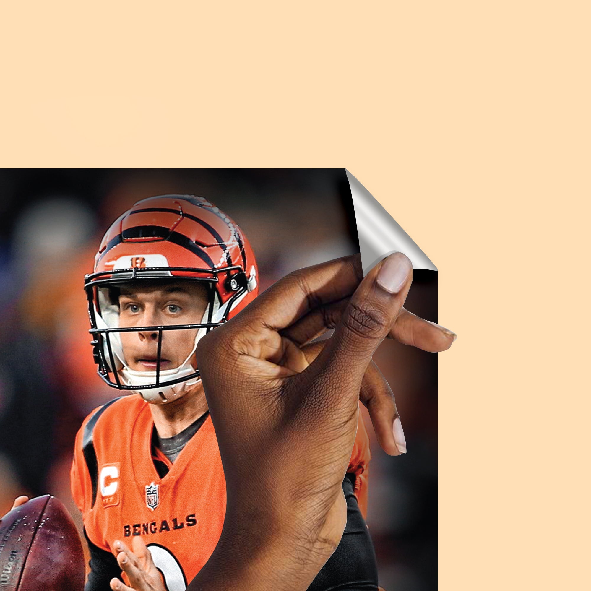Joe Burrow - RealBig Pass Collection - Official NFL - Cincinnati Bengals - Reusable Vinyl Wall Decals