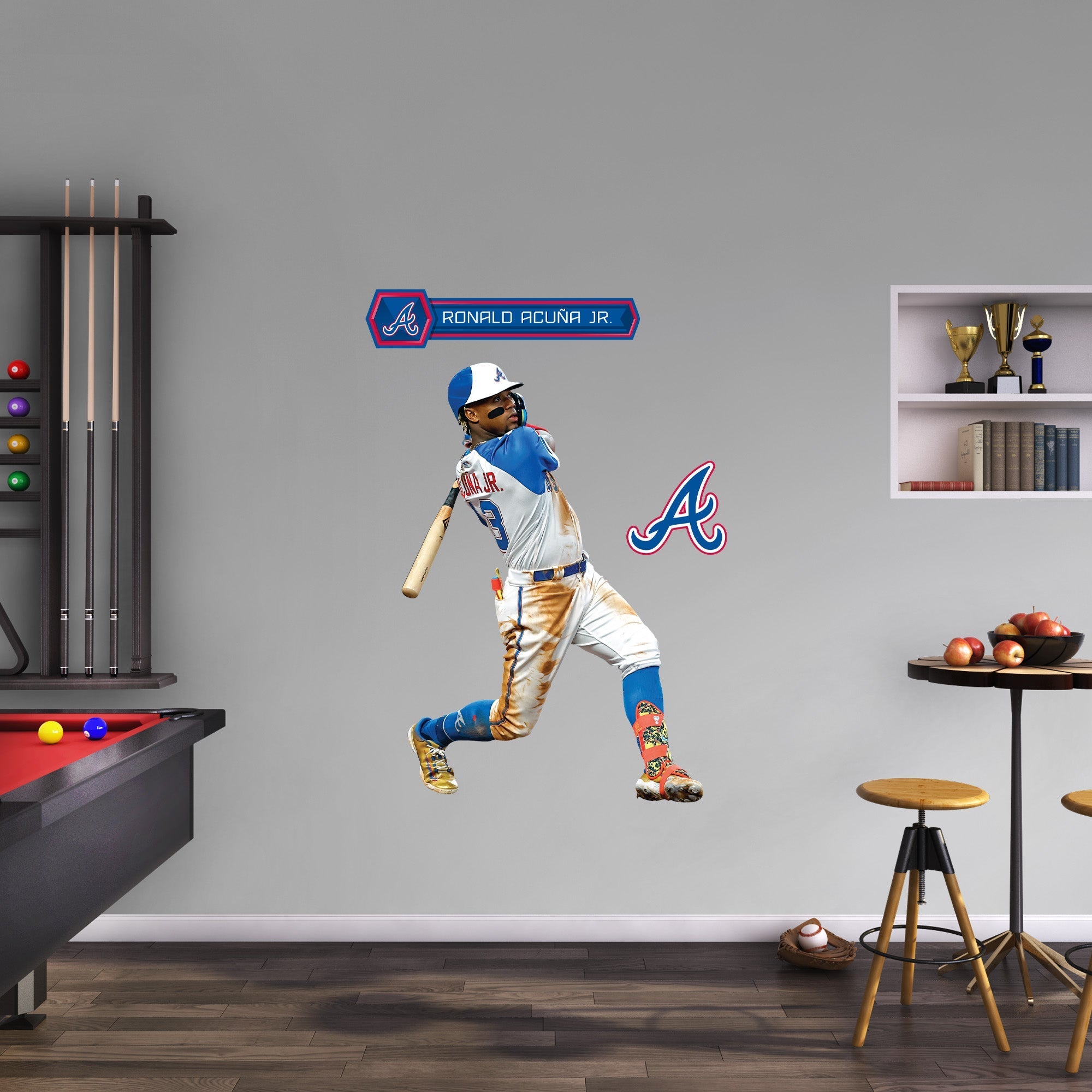 Ronald Acuña Jr. - RealBig City Connect Collection - Official MLB - Atlanta Braves - Reusable Vinyl Wall Decals