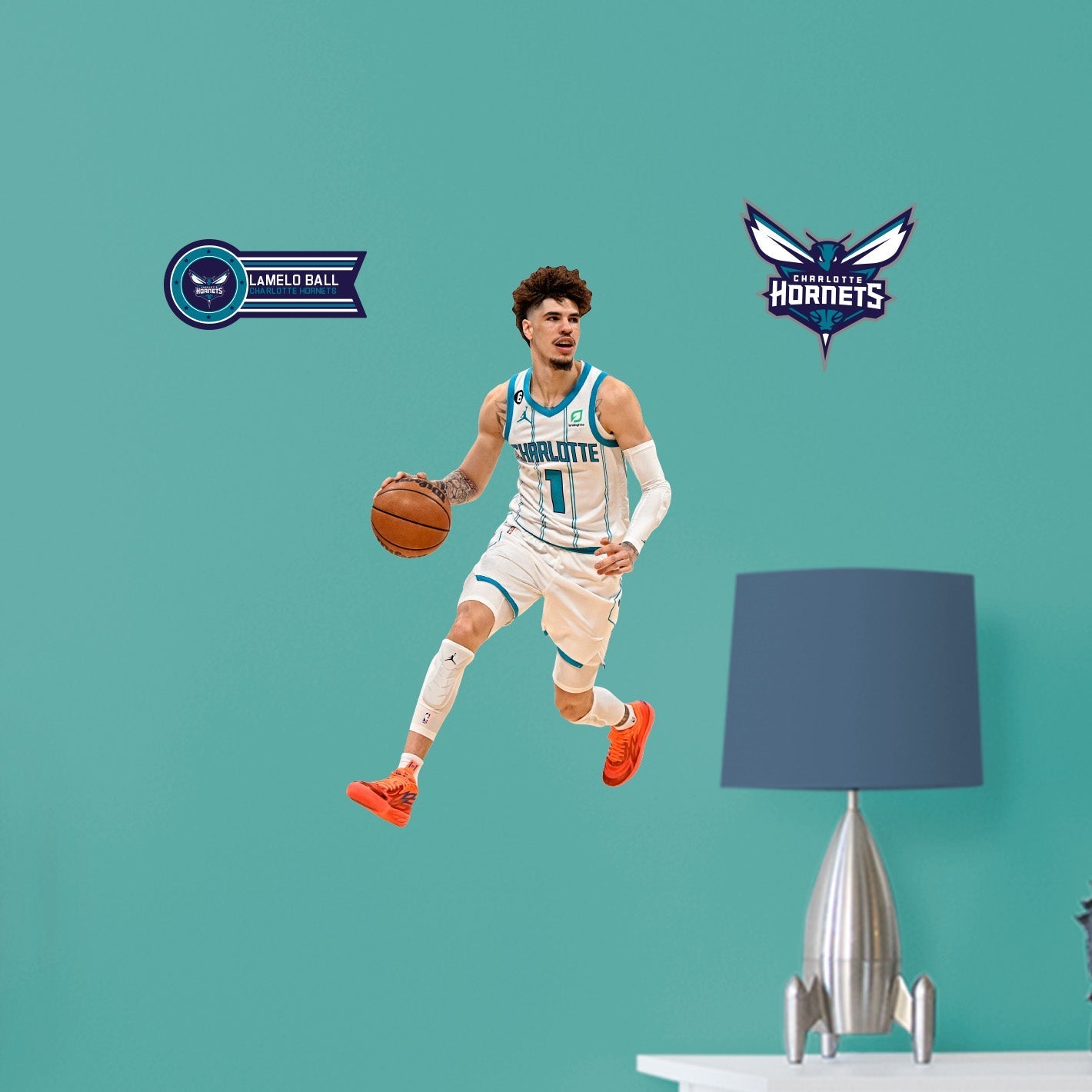 Lamelo Ball - RealBig Collection - Official NBA - Charlotte Hornets - Reusable Vinyl Wall Decals