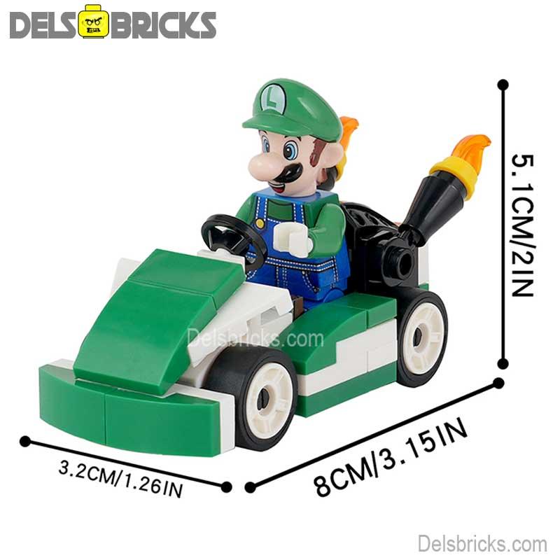 Luigi Kart Brothers Super Mario Lego Minifigures Custom Toys