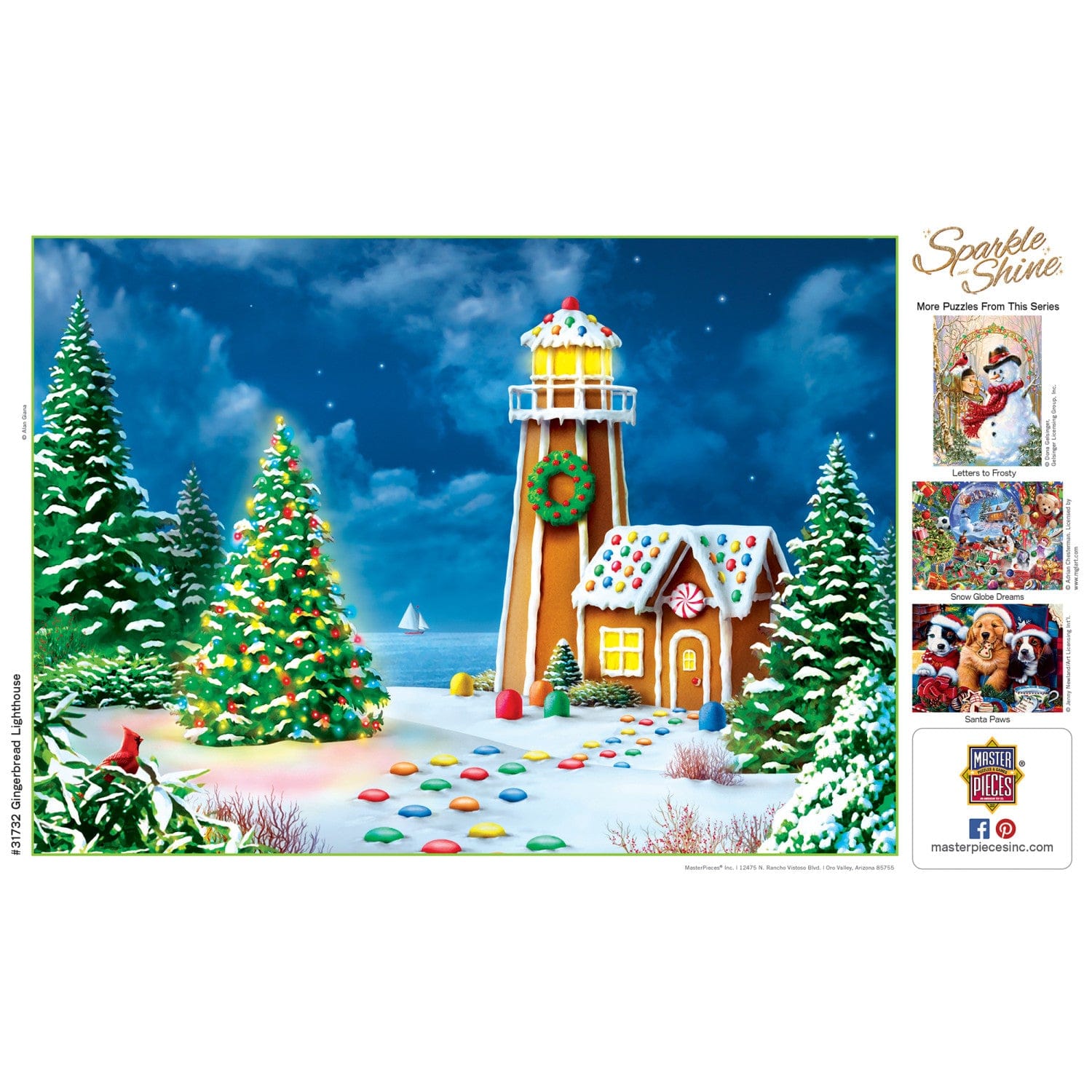 Gingerbread Lighthouse  Glitter 500 pc