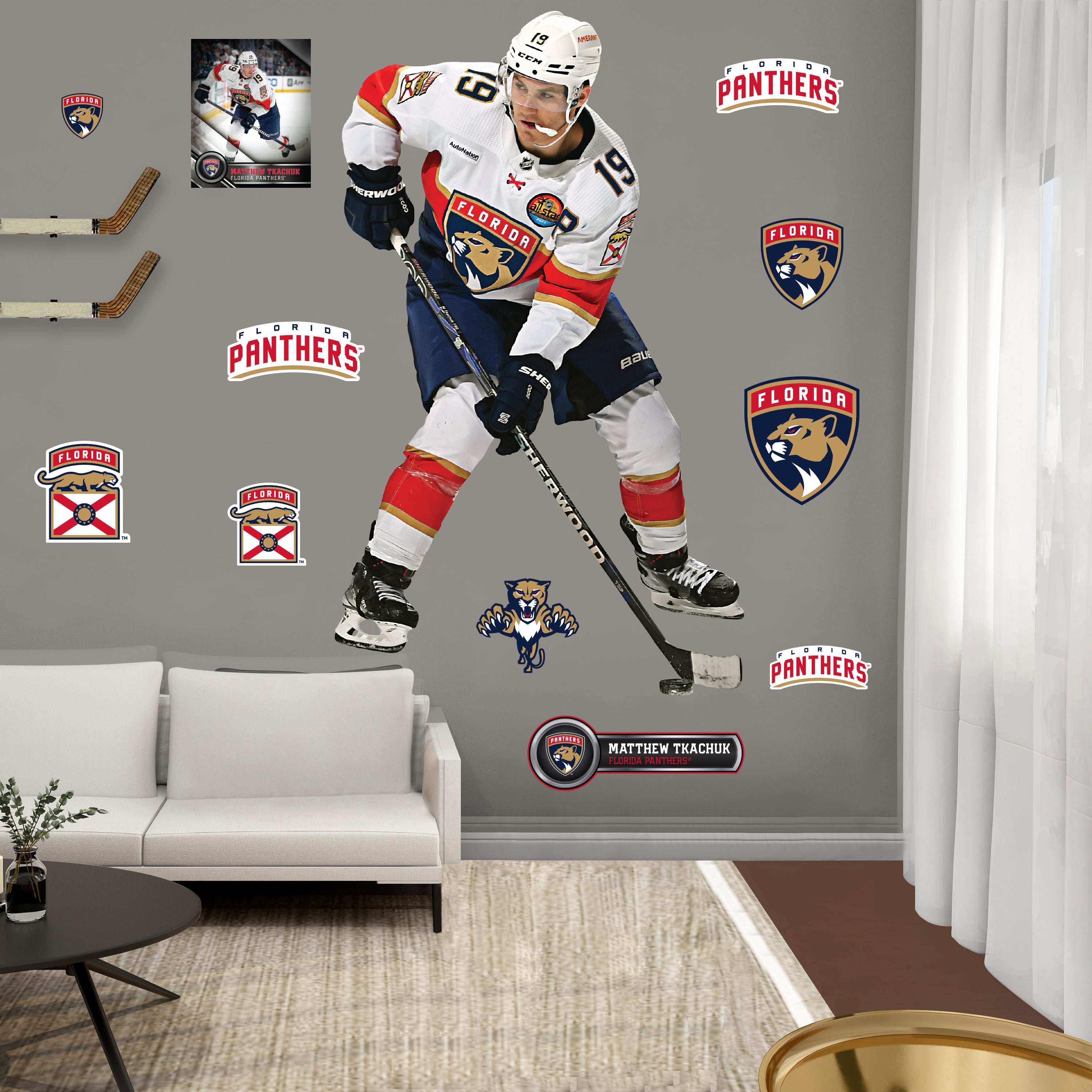 Matthew Tkachuk - RealBig Collection - Official NHL - Florida Panthers - Reusable Vinyl Wall Decals