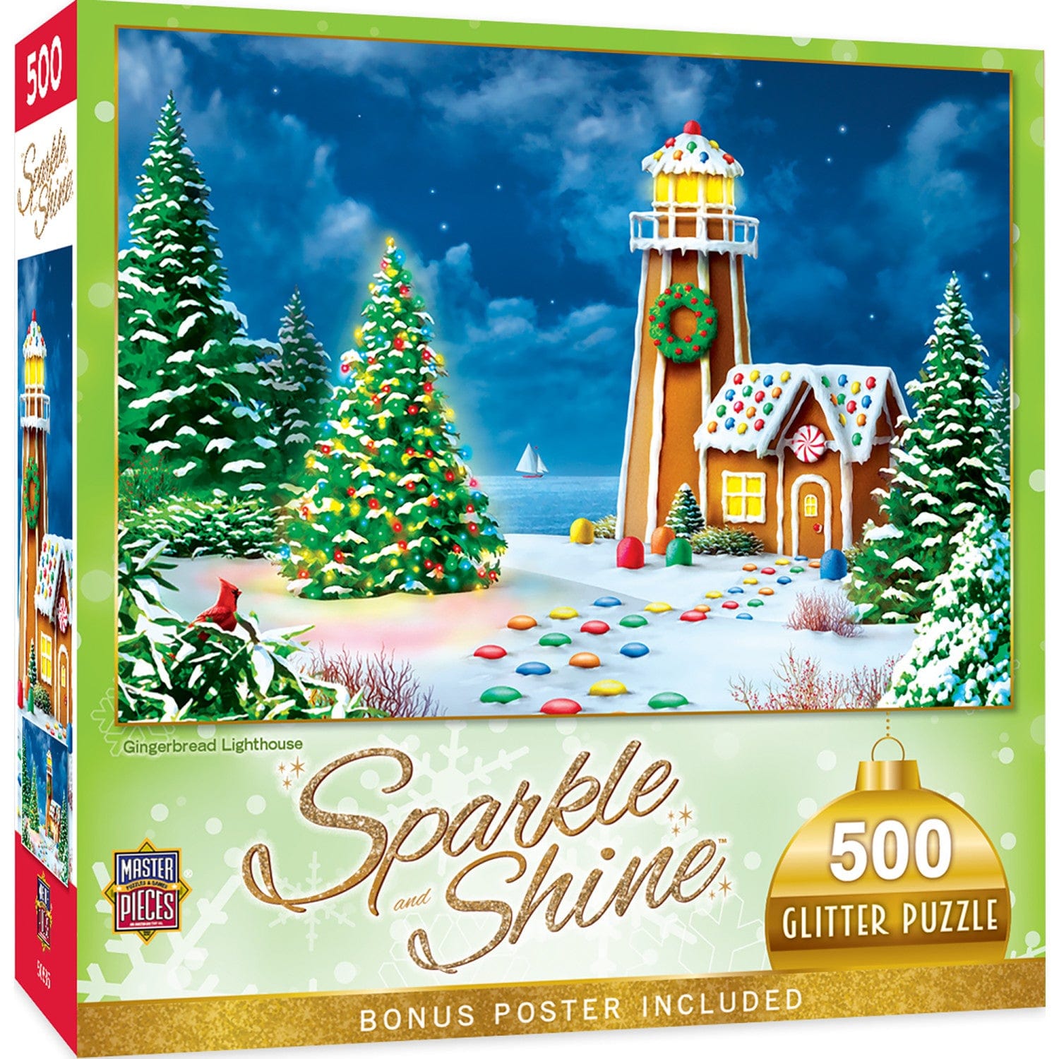 Gingerbread Lighthouse  Glitter 500 pc