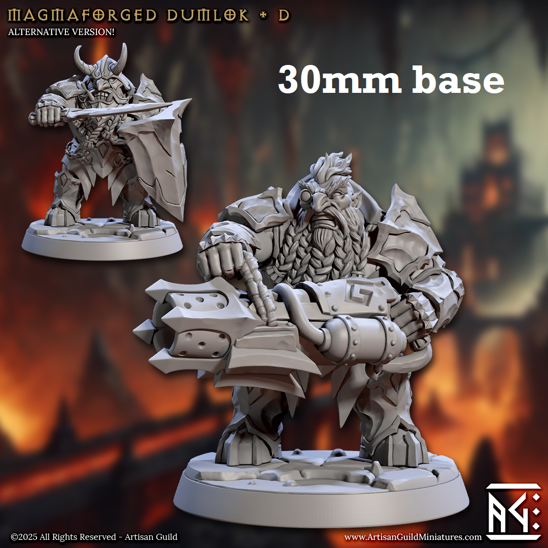 Magmaforged Dumlok: Sculpt D (Male Fire Dwarf Warrior)