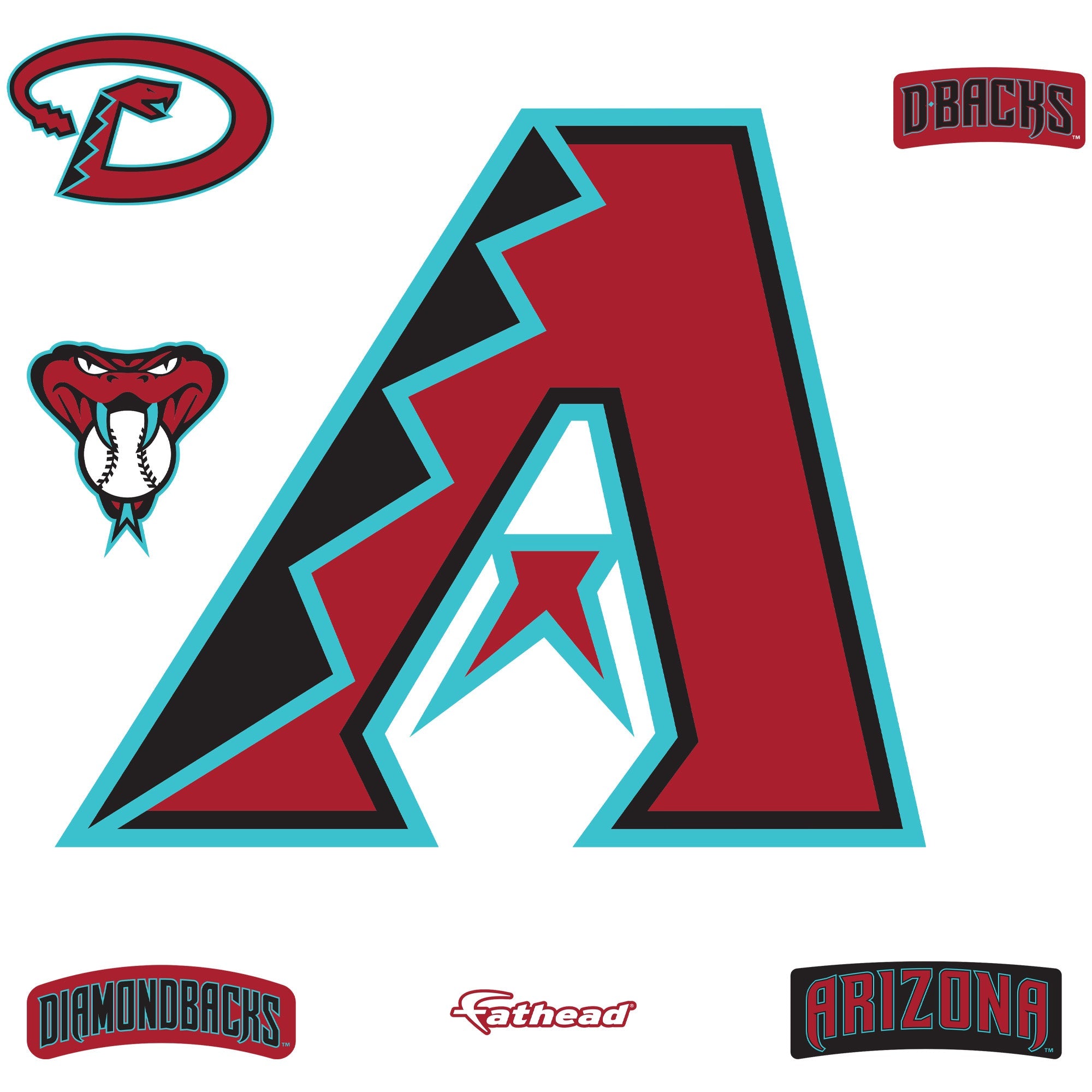 Arizona Diamondbacks - RealBig Logo Collection - Official MLB - Reusable Vinyl Wall Decals