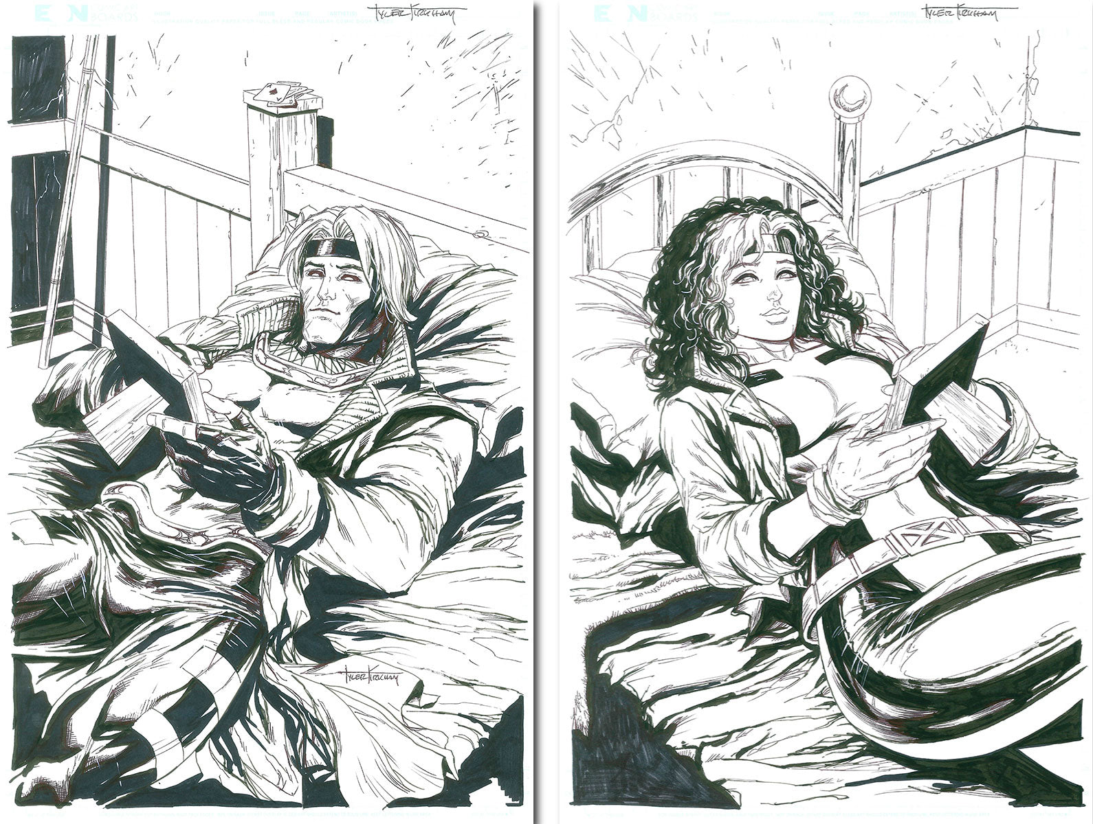 X-MEN '97 #1 | #2 Rogue & Gambit by Tyler Kirkham [ORIGINAL ART] [2 PIECES OF ART]