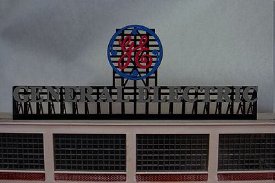 Miller Engineering 2782 All Scale General Electric Animated Neon Billboard -- 2-1/4 x 5-1/2" 5.7 x 14cm
