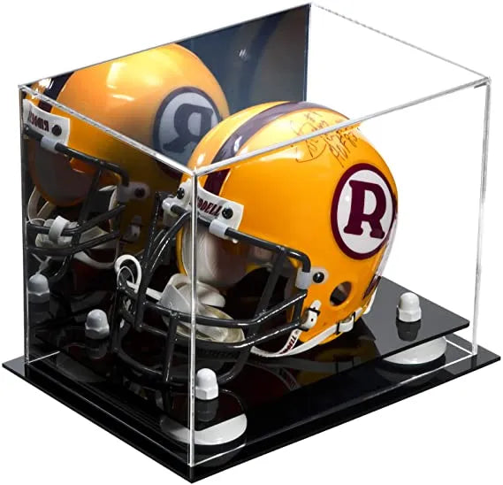 Mini/Miniature Football Helmet (not Full Size) Display Case - Mirror no Wall Mounts (A003/V45)