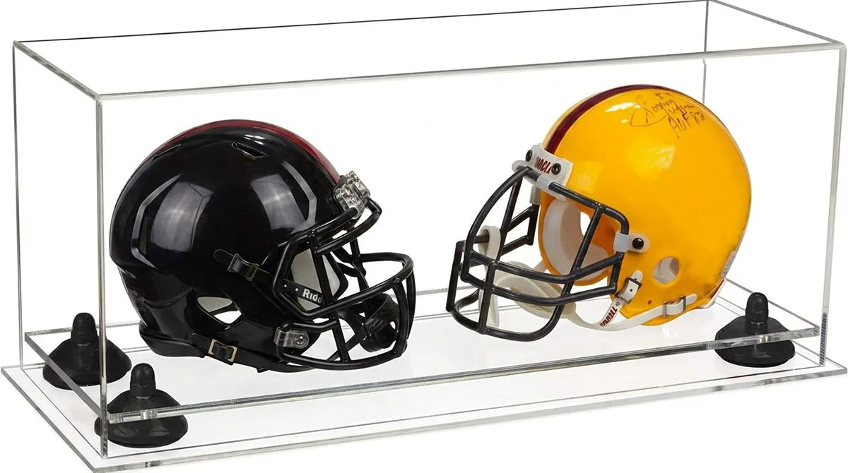 2 Mini Helmet or Mini Football with Mini Helmet Display Case - Clear (A019/V46)