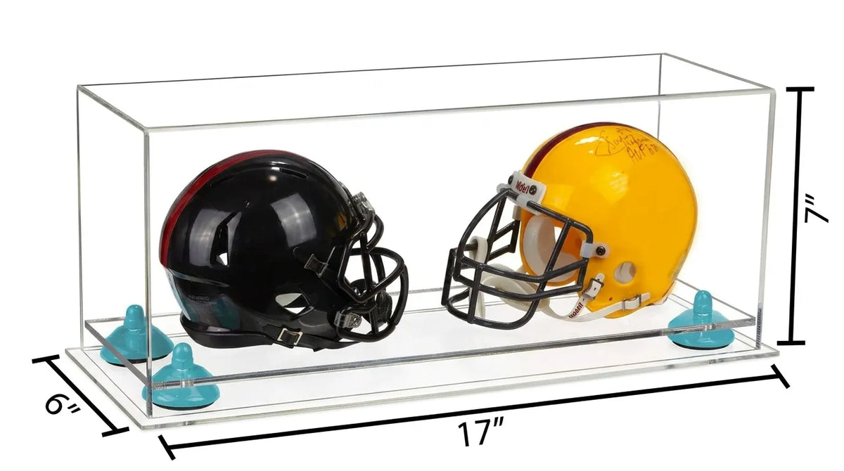 2 Mini Helmet or Mini Football with Mini Helmet Display Case - Clear (A019/V46)