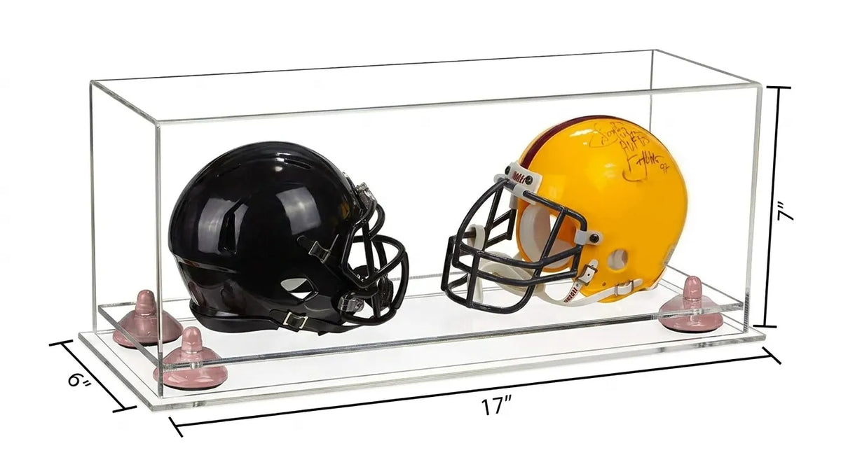 2 Mini Helmet or Mini Football with Mini Helmet Display Case - Clear (A019/V46)