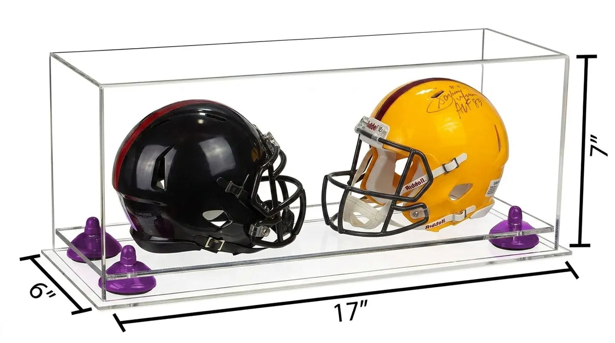 2 Mini Helmet or Mini Football with Mini Helmet Display Case - Clear (A019/V46)