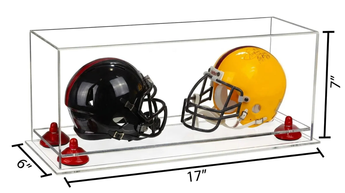 2 Mini Helmet or Mini Football with Mini Helmet Display Case - Clear (A019/V46)