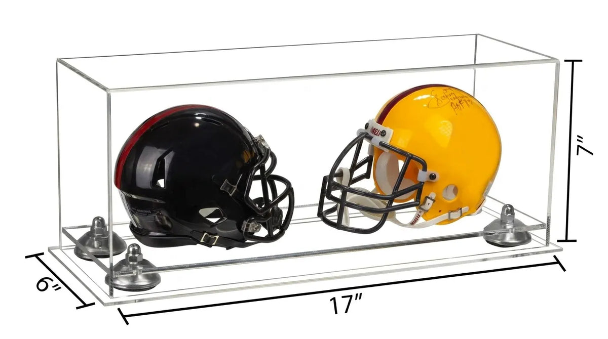 2 Mini Helmet or Mini Football with Mini Helmet Display Case - Clear (A019/V46)