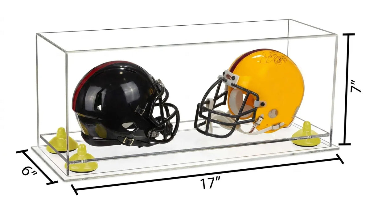2 Mini Helmet or Mini Football with Mini Helmet Display Case - Clear (A019/V46)